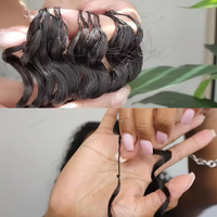 Nouvelles extensions de cheveux humains en micro-anneaux à crocheter pour tresses, plumes, tresses sans nœuds, paquet de cheveux humains sans trame