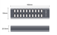 Hub de charge USB 3.0 à 10 ports prêt à être expédié, séparateur de bureau en aluminium pour données et charge, compatible avec les ordinateurs portables, PC et Mac, en stock