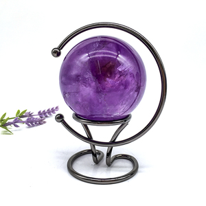 Commercio all'ingrosso sfera di ametista viola cristallo naturale grande dimensione lucido 6cm sfere di ametista scuro per la decorazione Fengshui - Product Image 6