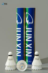 Volant de badminton en <span class=keywords><strong>plumes</strong></span> d'oie haute durabilité avec logo personnalisé, faible MOQ accepté, pour entraînement quotidien - Product Image 6