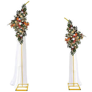 2025 yeni Model dayanıklı Metal altın düğün dikdörtgen zemin kemer olay dekorasyon 5-6ft yükseklik ve merkezi çiçek <span class=keywords><strong>stand</strong></span>ı ile - Product Image 1
