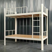 Modernes Vollständiges Doppelstockbett aus Metall mit Stauraum-Treppe für Erwachsene im Wohnheim, Platzsparend und Robust