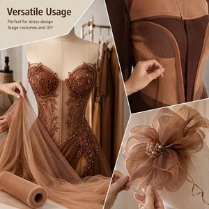 Naked Skin Brown 30D Non-Stretch Corset <strong>Mesh</strong> Nylon Soft Sheer Strong Transparent <strong>Corsetry</strong> Net Tulle Dress Lining Lace Fabric - Product Image 2