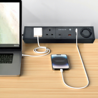 Ce approuvé multi-fonctionnel bureau pince prise multiprise 2 prises ca 16A courant nominal double USB A + C UK pour poste de travail