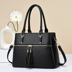 New Design Color Contrast Hand <b>Soft</b> PU <b>Leather</b> Large Capacity Single Shoulder Lady <b>Bags</b> Women Luxury Pu Handbags for Women - Product Image 6