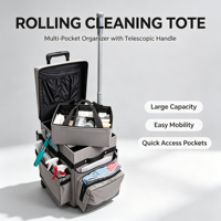 Chariot de rangement pour produits de nettoyage commercial, chariot de ménage avec roulettes, portable, résistant à l'eau, écologique pour