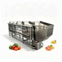 Drie-tank wortelnoedel pasta vlees groente was- blancherings- kook- en koelmachine