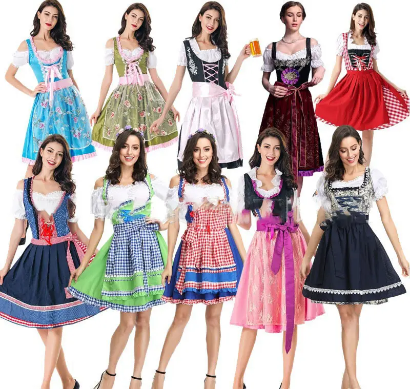 Wholesale 2021 Summer New Bavarian Beer Stage Costumes Casual Dresses Women Dress
