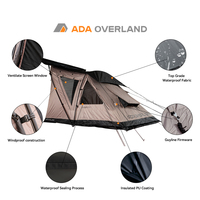 ADA OVERLAND Tente gonflable avec grande annexe, bonne ventilation, imperméable et coupe-vent, avec auvent latéral parallèle