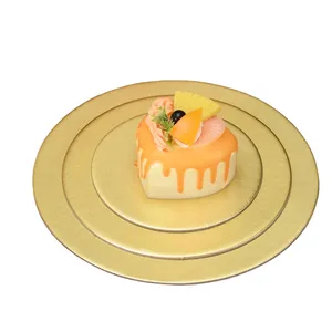 Оптовая продажа, утолщенный Круглый Золотой коврик для торта без подкладки, основа для Мусса и сырного торта, поставщик