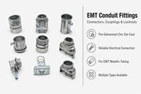 Connecteur de compression EMT de 1 pouce en acier galvanisé, raccord non isolé, filetage NPSM droit pour boîte de jonction et conduit