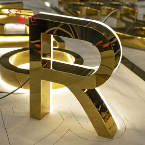 Letrero LED Acrílico 3D Personalizado con Logotipo, Letras Metálicas Doradas, Letreros para Negocios y Tiendas, Letras de Canal Retroiluminadas para Exteriores - Product Image 4