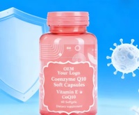Capsules de coenzyme Q10 personnalisées OEM, booster de vitamine E, antioxydant, immunité, énergie, santé cardiaque, 400 mg, 60 gélules/flacon