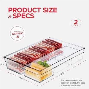 ชุดถาดอะคริลิคใส4ส่วนถาดสำหรับปาร์ตี้ถาดคุกกี้อาหารแบบไม่มี BPA ถาดโชว์ขนมและชีส - Product Image 3