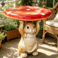 Statue de table en fibre de verre personnalisée en forme d'animal de dessin animé pour la décoration moderne de la maison et des restaurants