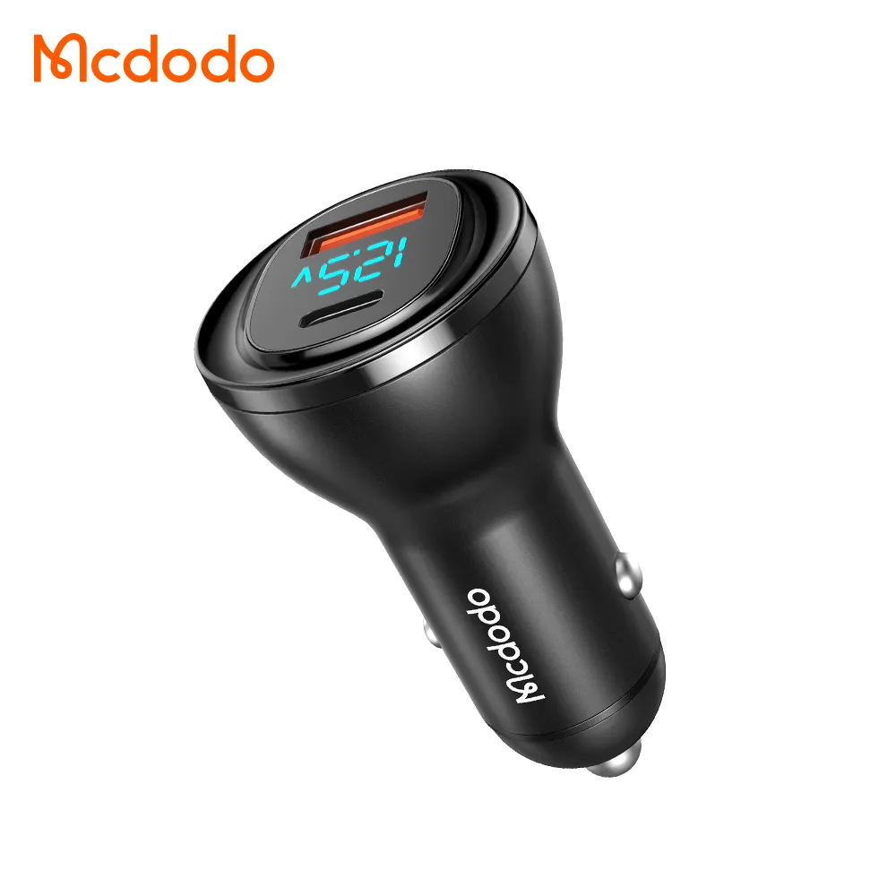 Dual Ports New Power 95W PD Type C + USB Car Charger 65W + 30W Laptop Fast Charging Digital Display Car Chargers for iphone mac