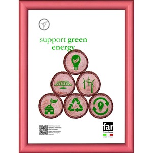 MARCO VIRIUS DE MADERA Y CRILEX ROJO 35X50CM - Product Image 1