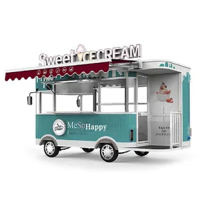 La nourriture mobile de crème glacée de cuisine de rue professionnelle troque la remorque mobile de nourriture avec la décoration interne personnalisée
