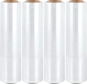 Rollo de envoltura elástica de película de liberación suave transparente de 18 \ "para rollo de envoltura de plástico móvil para envío de paletas-4 Paquetes - Product Image 2