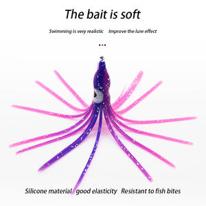 TOPIND 20 couleurs 6 tailles leurres de pêche souples en plastique, lumineux, pour la pêche à la traîne en eau salée, jupe de poulpe et de calmar pour la pêche au bar, au saumon, à la truite en rivière et en ruisseau - Product Image 3