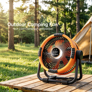 Ventilateur de <span class=keywords><strong>camping</strong></span> électrique longue durée 10000 mAh avec lumière LED, design pliable, alimenté par <span class=keywords><strong>batterie</strong></span>, turbo, contrôlé par application, pour voiture et hôtel - Product Image 1