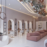 Meubles de salon élégants, modernes et luxueux, personnalisation complète de la boutique, poste de travail de beauté pour la décoration intérieure de salon.