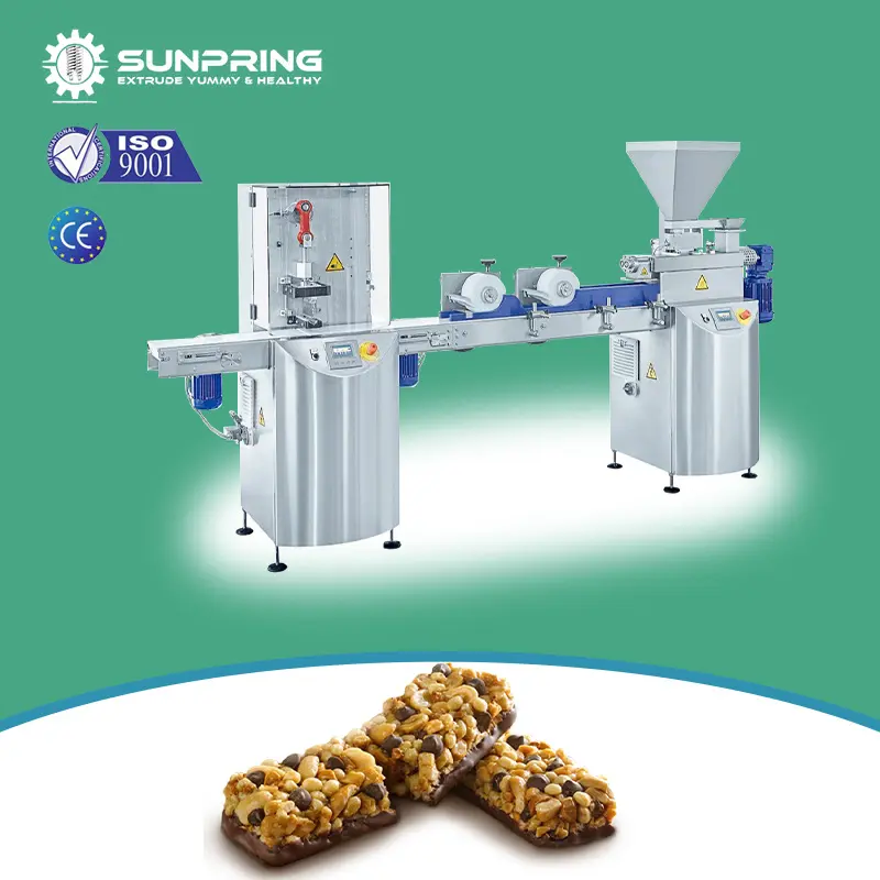 Maquinaria SunPring para hacer barras de cereales, línea de producción de barras de chocolate y proteínas, máquina para hacer Barras Energéticas de nueces