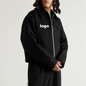 Blouson Bomber Homme Personnalisé 100% Coton Surdimensionné avec Fermeture Éclair, Imprimé Logo, Décontracté, Coupe-Vent, Automne, Vente en Gros Usine - Product Image 1