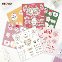 Pegatinas Personalizadas con Corte Kiss Cut, Hoja de Pegatinas con Temática del Día de la Madre para Regalos, Sobres, Tarjetas de Felicitación, Decoración, Pegatinas de Vinilo Impermeables