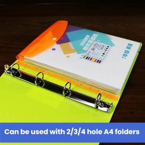 Factory Price 2pcs /Pack A4 Transparent Plastic <strong>File</strong> <strong>Folder</strong> 11-hole Loose-leaf Pocket <strong>with</strong> <strong>Snap</strong> Closure - Product Image 4
