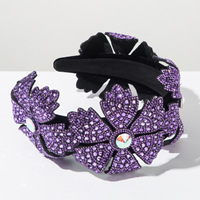 Serre-tête fleuri gravé de diamants, style vintage européen et américain, accessoire de cheveux haut de gamme pour événements formels