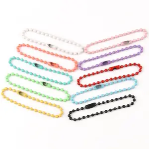 20pcs/lot 2.4mm Ball Bead Chains Fits Key Chain/Dolls/Label Hand Tag Connector For DIY Bracelet Jewelry Making 12cm