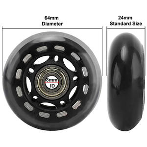 Roulettes de rechange de meubles en pu, 4 pièces, 75mm, <span class=keywords><strong>pour</strong></span> patins en ligne 64mm avec roulements, 8 Pack - Product Image 3