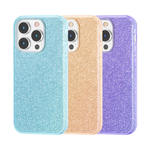 Paillettes 3 en 1 TPU + PC Brillant Couverture de Téléphone pour iPhone 17 16 15 14 13 1211 pour Xiaomi 12 POCO <span class=keywords><strong>X5</strong></span> Pro Golden Flash Phone Case - Product Image 1