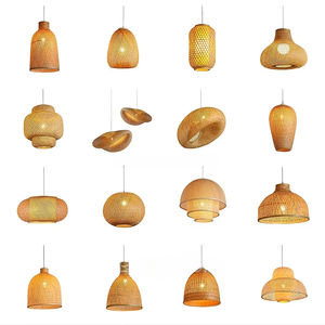 Iluminación colgante de bambú Estilo <span class=keywords><strong>vintage</strong></span> Cesta de bambú Candelabro Lámparas de techo - Product Image 5