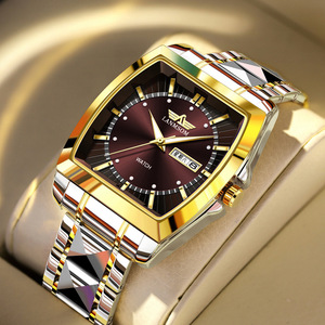 Square-shaped wine barrel watch - Men's steel strap waterproof fully <b>automatic</b> business new model <b>wristwatch</b> - Product Image 5
