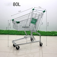 Chariot de supermarché de vente directe d'usine personnalisé chariot de supermarché chariot de grande capacité chariot de commodité de propriété