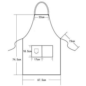 Tablier de <span class=keywords><strong>cuisine</strong></span> en polyester imperméable personnalisé avec logo Beckon Wholesale, pour chef, café, restaurant, avec bouton en métal - Product Image 3