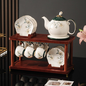 Chinese Style Luxury <b>Tea</b> Set 2026 New Ceramic Water Cups Home Living Room Teacup Gift <b>Box</b> For Elders - Product Image 1