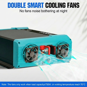 Inversor de Onda Sinusoidal Pura de 1100W 2200W Pico, 12V DC a 230V AC, Puertos USB QC3.0, Pantalla LCD, Modo ECO, Certificado CE para Autocaravanas y Campers - Product Image 4