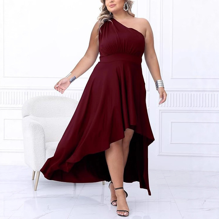 chinese dress ladies V-Neck Elegant Pleats Short Sleeves Long Chiffon Bridesmaid Dresses main image 1