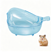 Bac de bain de sable anti-éclaboussures en forme d'oiseau pour hamster, transparent, double usage (bain et toilette) pour le toilettage des petits animaux