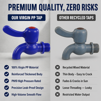 Robinet d'eau à levier unique en PP bleu de Chine, Robinet de puisage en plastique anti-corrosion pour l'irrigation, l'agriculture domestique et l'aquaculture, Vente en gros OEM