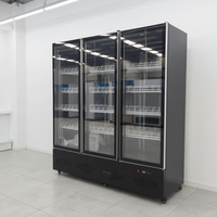 Réfrigérateur commercial vertical à 3 portes vitrées pour boissons, refroidisseur de bouteilles, pour supermarché, bar, restaurant, magasin