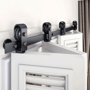 WEKIS Kit de Herrajes Modernos para Puertas Plegables Dobles de Exterior, Nuevo Diseño, Ruedas Plegables de Vidrio para Dormitorio y Cocina - Product Image 2