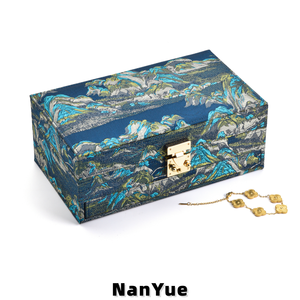 Nouvelle boîte à bijoux rectangulaire de grande capacité de style chinois, boîte de présentation multifonctionnelle pour collection de bijoux pour femmes, boîte cadeau de mariage - Product Image 6