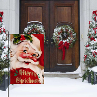 Westie Weihnachtsmann Gartenflagge Weihnachtsbriefkasten Dekorative Hofflagge Banner für Terrasse Kunstwerk für Blumenbeete Größe