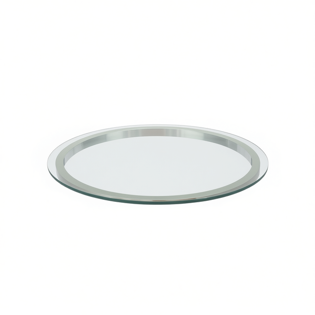 Transparent Round Tempered Glass Table Top 20 Inch 1 4 Inch Thick Flat Polished Edge For Coffee Tables