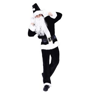 ชุดแฟนซีซา<span class=keywords><strong>น</strong></span><span class=keywords><strong>ต้า</strong></span>คลอสสีดำสำหรับผู้ชาย ชุดคอสเพลย์ปาร์ตี้คริสต์มาส ฮาโลวี<span class=keywords><strong>น</strong></span> สำหรับผู้ใหญ่ - Product Image 1
