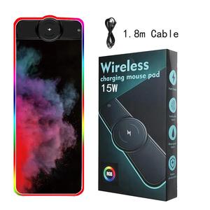 Individuell Bedrucktes Riesiges Wasserdichtes <span class=keywords><strong>Mauspad</strong></span> 15W Schnelles <span class=keywords><strong>Qi</strong></span> Kabelloses Laden Handy-Ladegerät RGB Gaming Auf Lager - Product Image 5